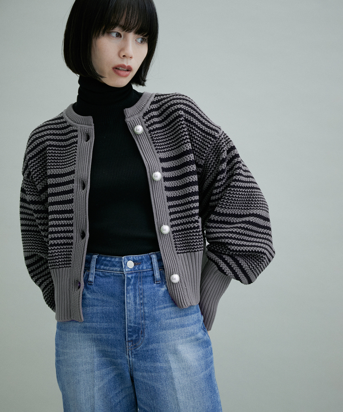 WEB限定(一部店舗展開あり)】パターンニットカーディガン(504815725