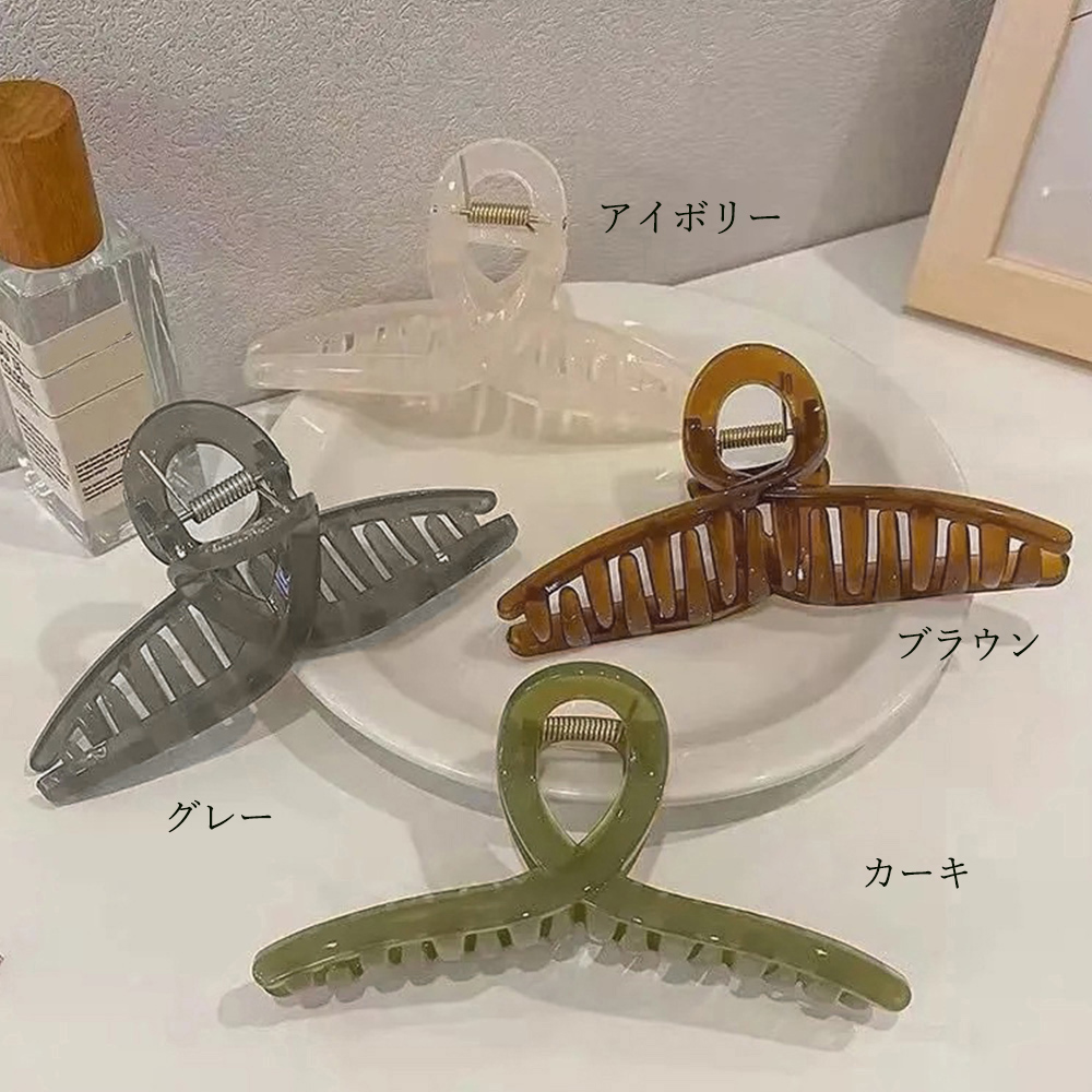 クーポン】【セール38%OFF】ヘアクリップ大きめアクリルバンス