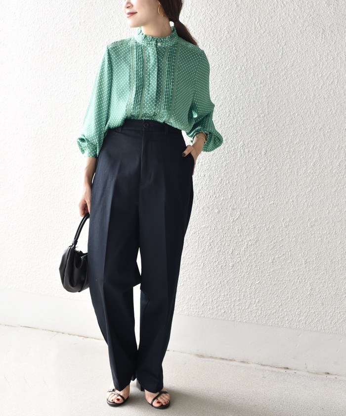 セール 50%OFF】〈手洗い可能〉ドット/ソリッドフリル セール 50%OFF】〈手洗い可能〉ドット/ソリッドフリル