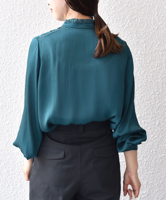 セール 50%OFF】〈手洗い可能〉ドット／ソリッドフリル