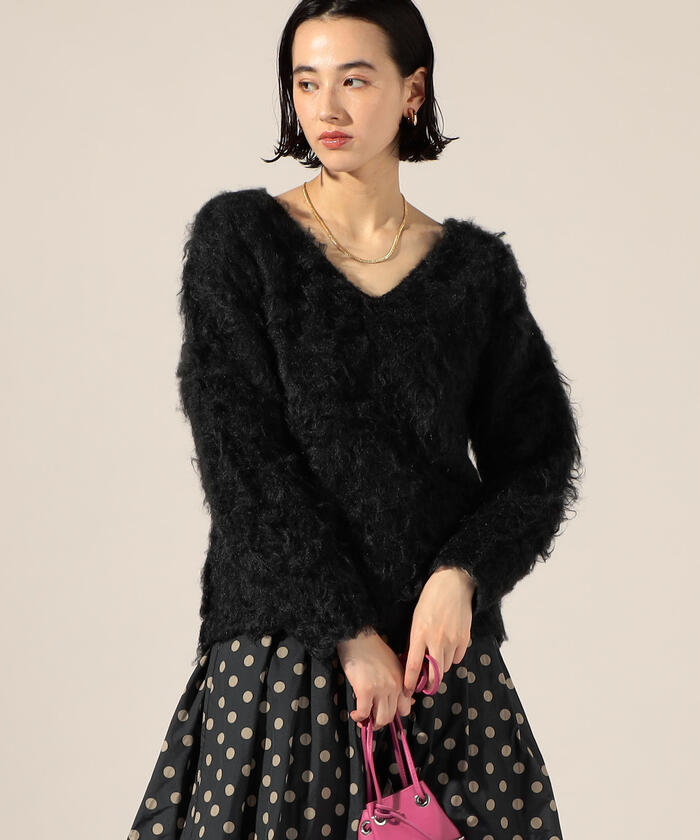 セール】◇【WEB限定】シャギーVネックプルオーバーニット
