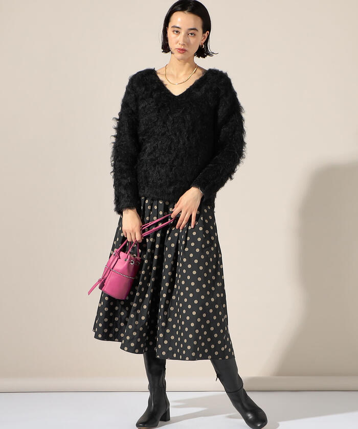 セール】◇【WEB限定】シャギーVネックプルオーバーニット