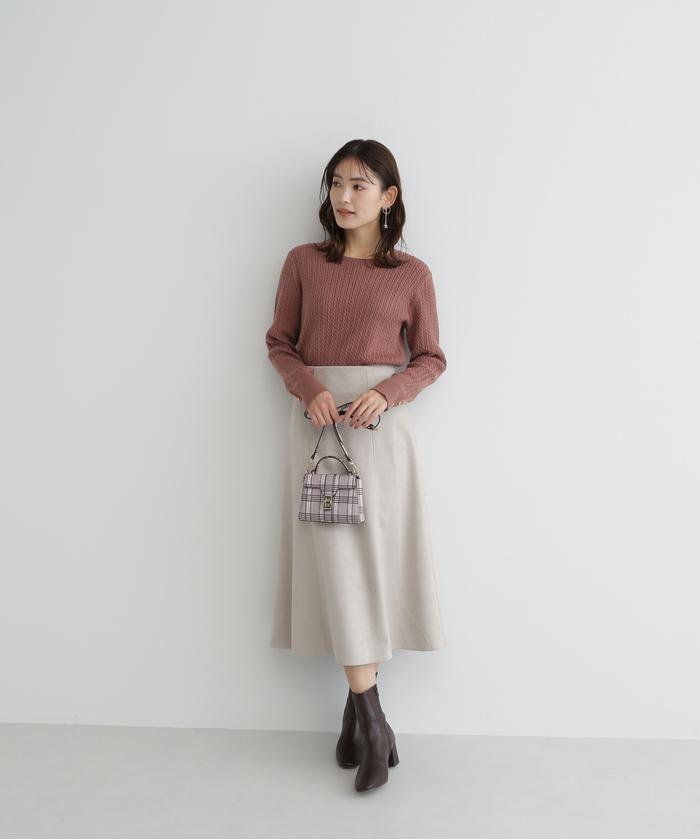 美品❣️ナチュラルビューティベーシック スカートスーツセット L アイボリー セール】2WAYブラウス＆スカートセットアップ(504601982
