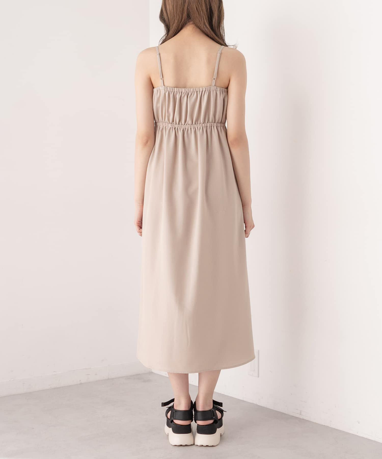 OLIVE des OLIVEワンピース セール】クロップドシャツ×キャミワンピースセット(504811211