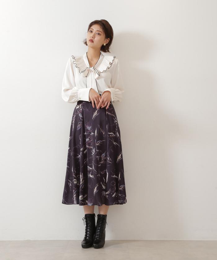 セール 50%OFF】ハンドドローイングフラワースカート(504811827