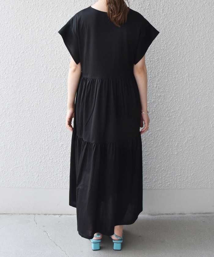 【極美品】SHIPSシップス　カットワーク ティアードワンピース Aライン 極美品】SHIPSシップス カットワーク ティアードワンピース A