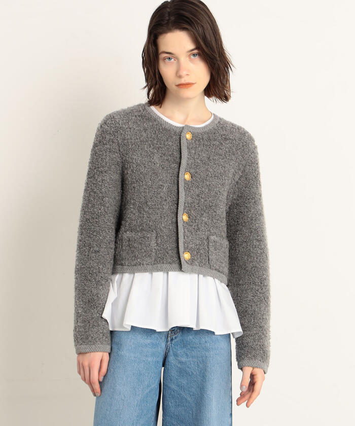 10/21まで!MACPHEE ムートンクルーネックカーディガン-