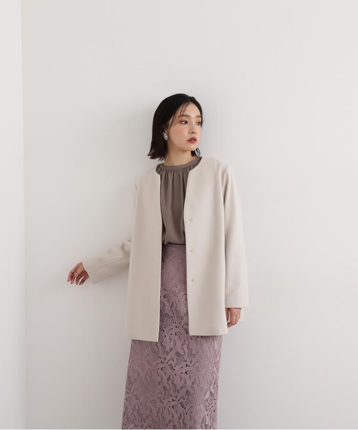 セール 10%OFF】ニュアンスVネックハーフコート(504802927