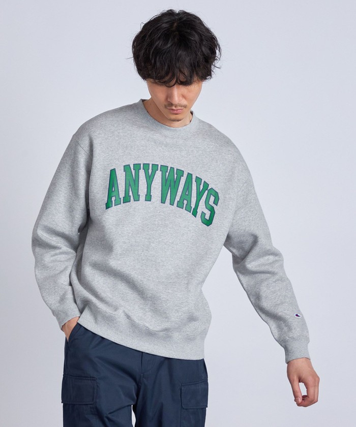 セール】【SHIPS any別注】Champion: ANYロゴ カレッジプリント