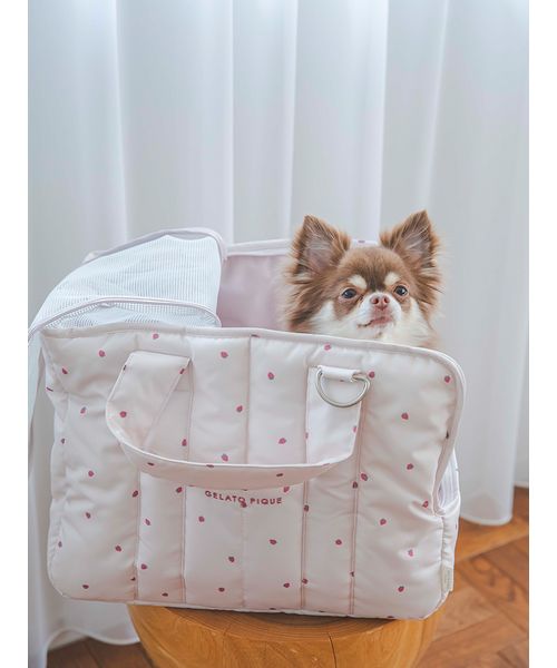 GELATO PIQUE CAT&DOG キルティング キャリー バッグ ピンク gelato pique ペットキャリー 「CAT＆DOG」「販路限定商品