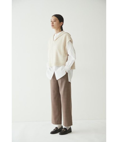 22AW ヒューマンウーマン ウールポリエステルチェックパンツS