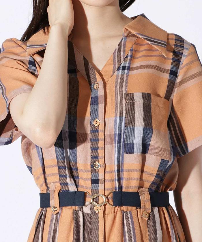 セール 50%OFF】レトロチェックワンピース(504833435 セール 50%OFF】レトロチェックワンピース(504833435