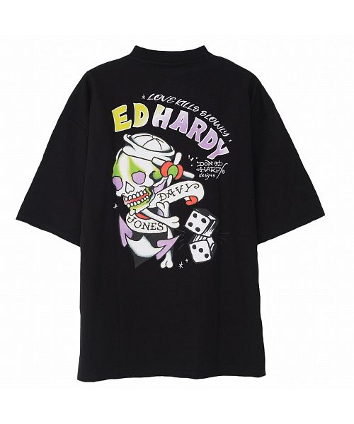ED HARDY Tシャツ Lサイズ スカルデザイン シルバーバレットセレクト SB Select ED HARDY スカルダイス