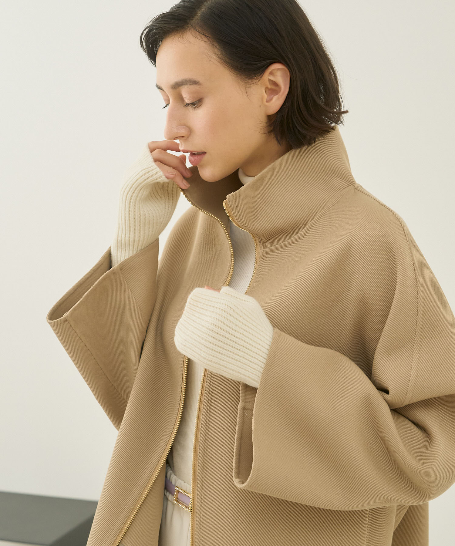 クーポン】【セール 40%OFF】カルゼリバースタンドカラーコート