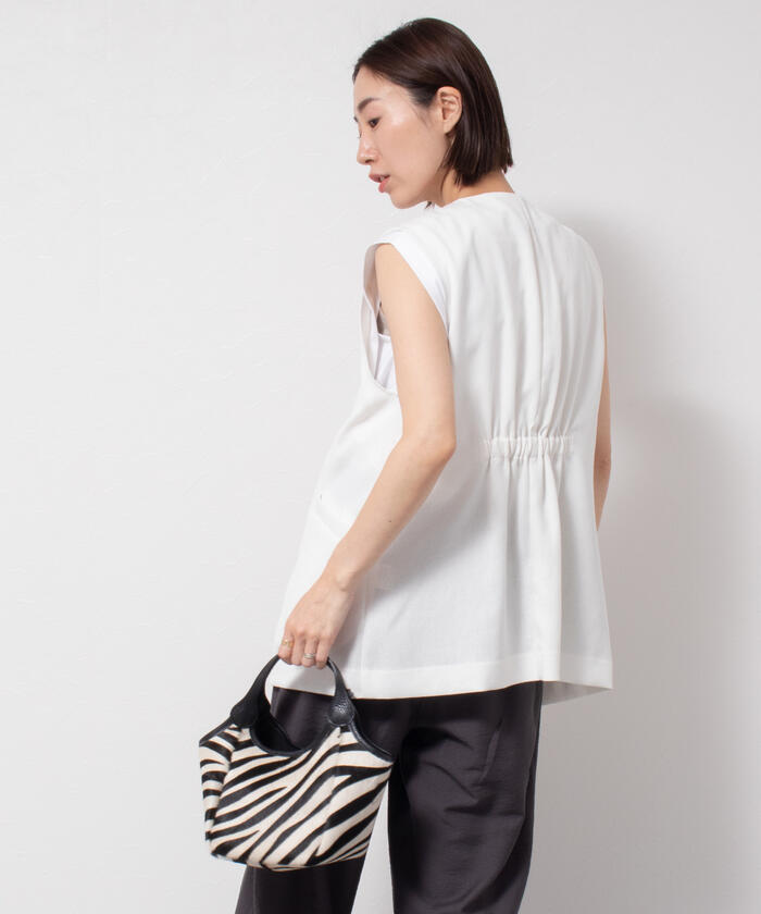 新品 ノーリーズ リネンライクジレ ジレ
