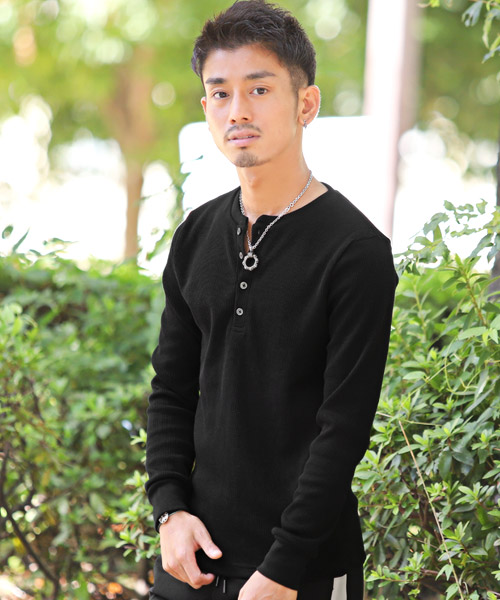 ラグスタイル LUXSTYLE ワッフルヘンリーネック長袖Tシャツ/ロン ラグスタイル LUXSTYLE ワッフルヘンリーネック長袖Tシャツ/ロン