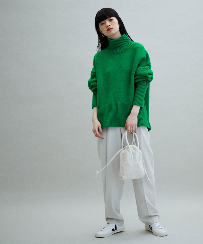 Adam et Rope&#39; - アダムエロペ 美品 アルパカ タートルネック ワイド 肉厚 バックスリットニット アダムエロペ 美品 アルパカ タートルネック ワイド 肉厚 バック