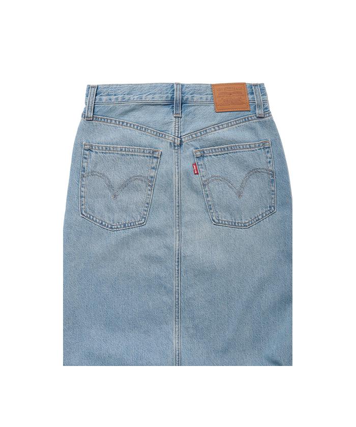 セール】スリット フロント スカート ライトインディゴ WORN IN セール】スリット フロント スカート ライトインディゴ WORN IN