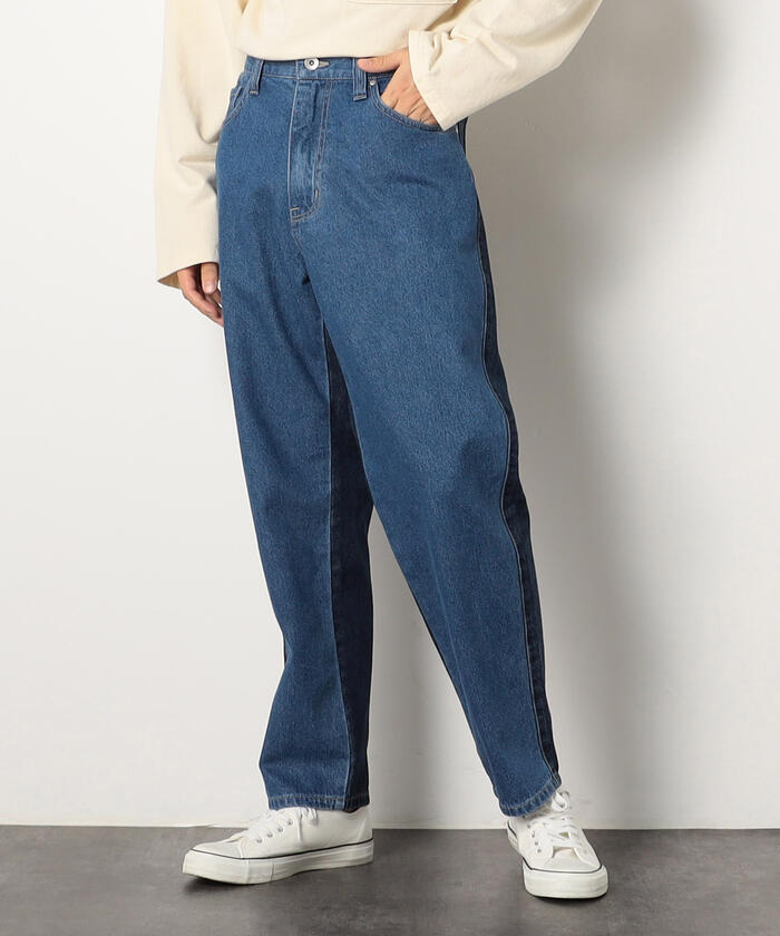 セール 40%OFF】ツートーン デニムテーパードパンツ(504819696