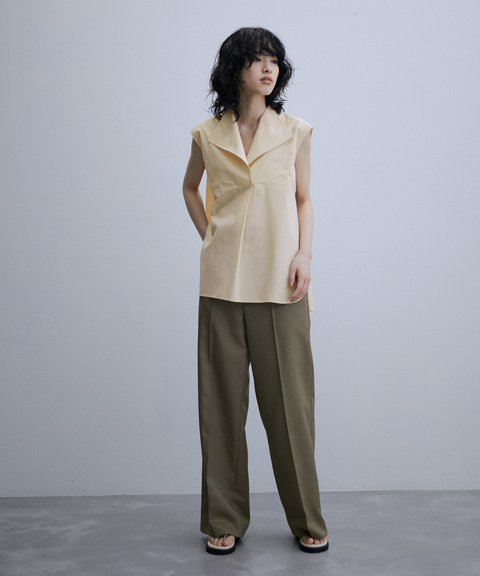 セール 70%OFF】【サステナブル】オープンカラーブラウス