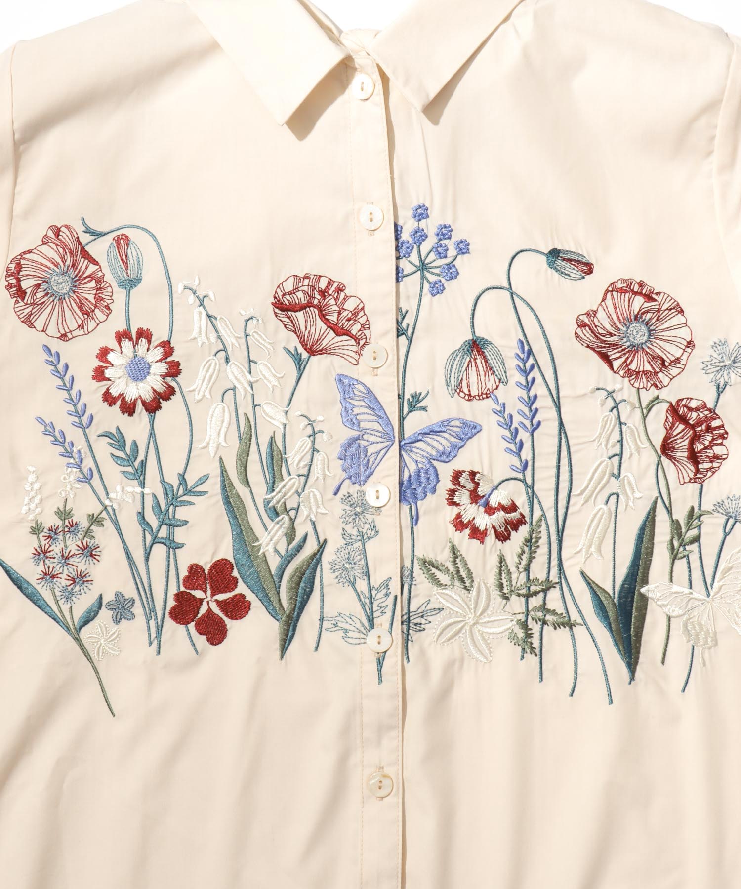 セール】蝶花刺繍シャツ(504842310) | イズ スカラー(iS ScoLar