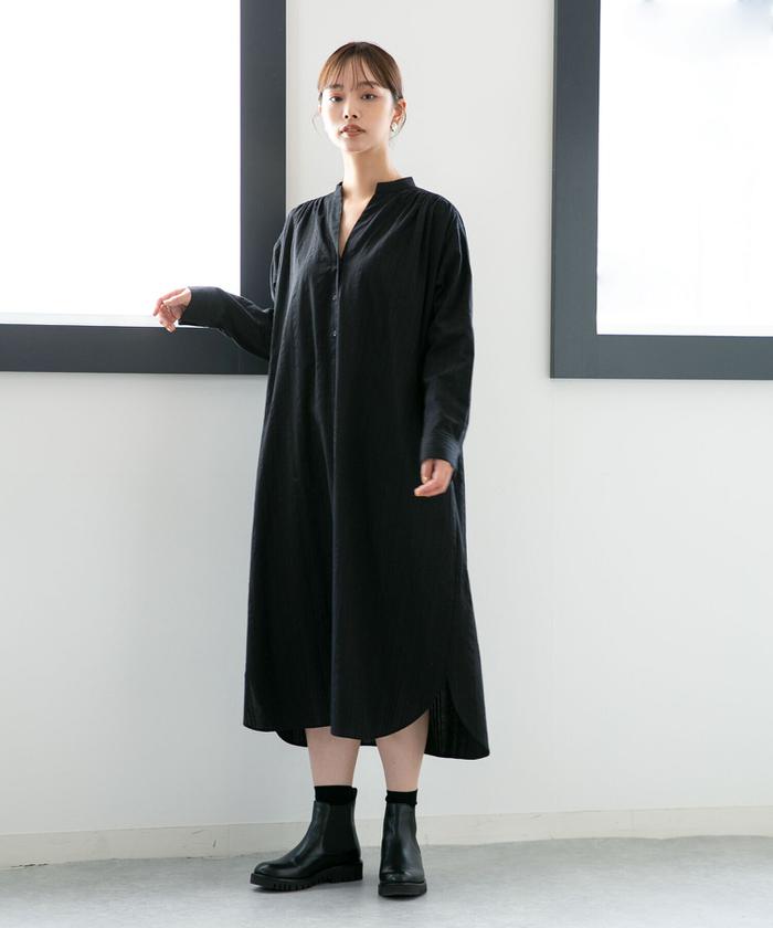 ワンピース Ledy セール 50%OFF】LB.04/ドビーストライプスキッパーワンピース