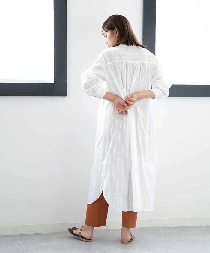 セール 50%OFF】LB.04/ドビーストライプスキッパーワンピース