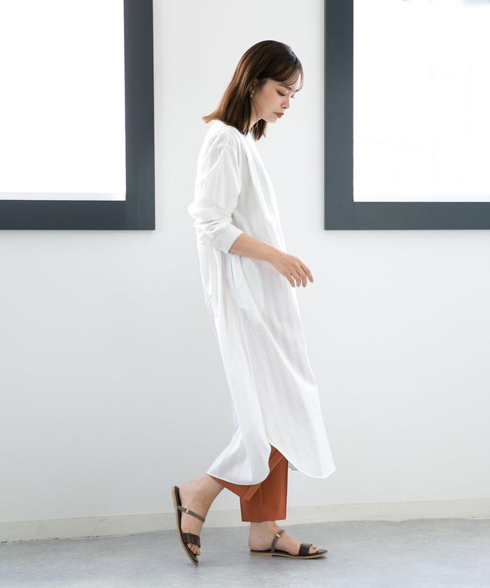 ワンピース Ledy セール 50%OFF】LB.04/ドビーストライプスキッパーワンピース