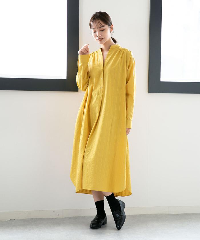 セール 50%OFF】LB.04/ドビーストライプスキッパーワンピース
