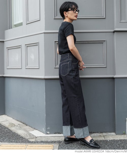 ロールアップデニムパンツ コカ Coca D Fashion