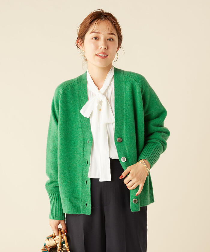 セール 40%OFF】MUSIC カシミヤブレンド天竺Vネックカーディガン