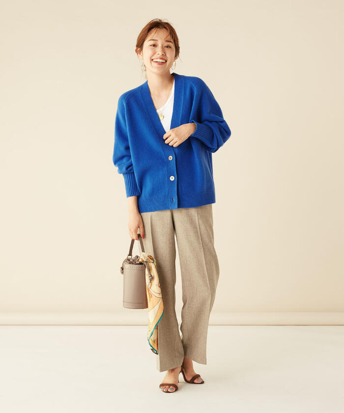 セール 40%OFF】MUSIC カシミヤブレンド天竺Vネックカーディガン