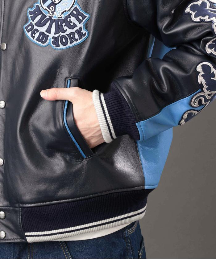 AVIREX Leather Varsity Jacket REBUILD COLLECTION USA NEW