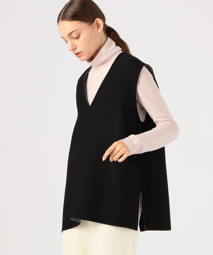 TOMORROWLANDcollection　ウールシルクブロックトゥース ジレ セール 30%OFF】ウールシルクブロックトゥース 4－wayジレ