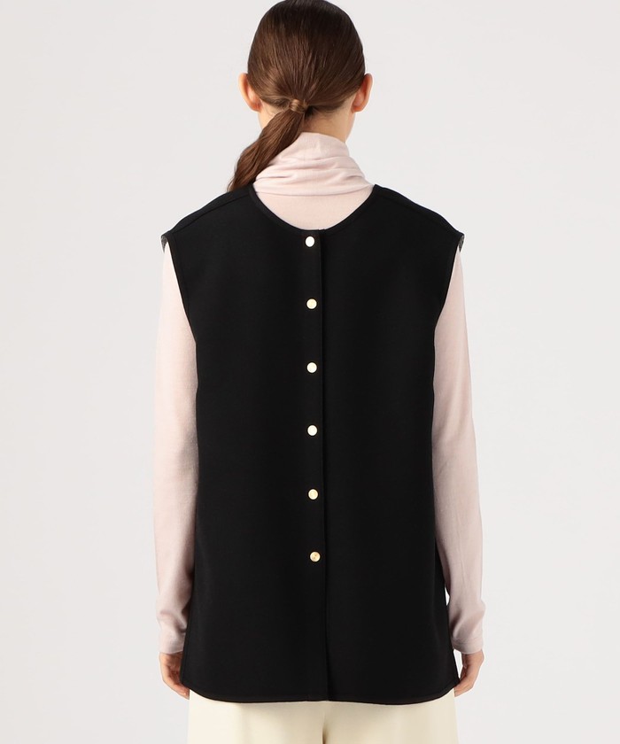 注目ショップ セール 30%OFF】ウールシルクブロックトゥース 4－wayジレ トップス
