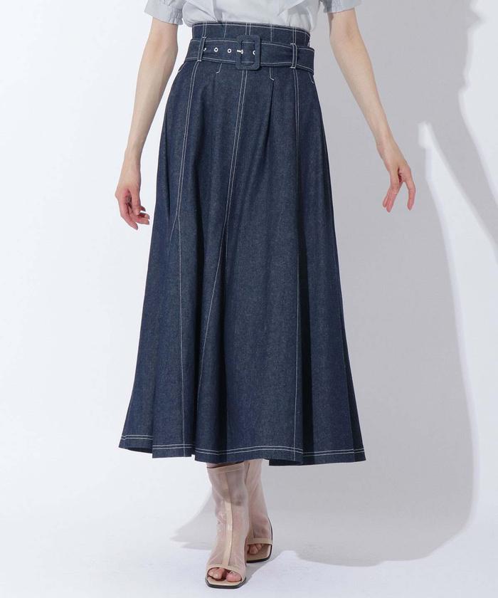 Burberry London デニムスカート　ベルト付き タグ付未使用品】BURBERRY BLUE LABELデニムスカートバーバリー