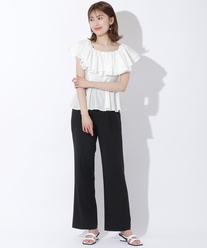 セール 60%OFF】ラッフルフリルペプラムブラウス(504861809