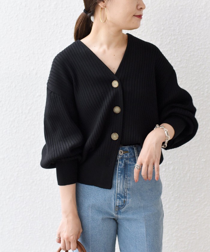 セール 50%OFF】*〈手洗い可能〉コクーン リブ Vネック セール 50%OFF】*〈手洗い可能〉コクーン リブ Vネック