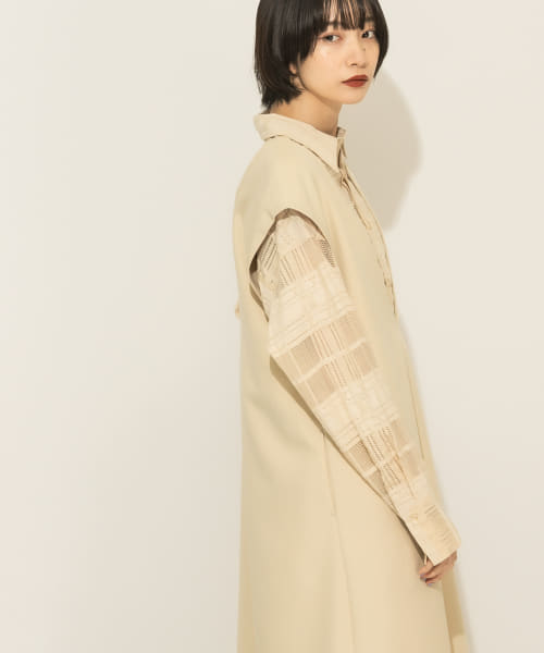 クーポン】【セール 50%OFF】メッシュチェックBIGシャツ