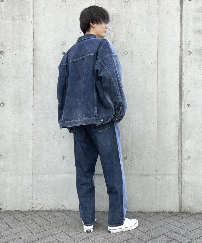 セール】 デニム ワイドテーパードパンツ （デニムパンツ