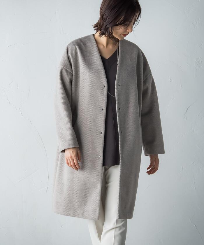 セール 50%OFF】ウーレットヘリンボンコート≪洗濯機で洗える