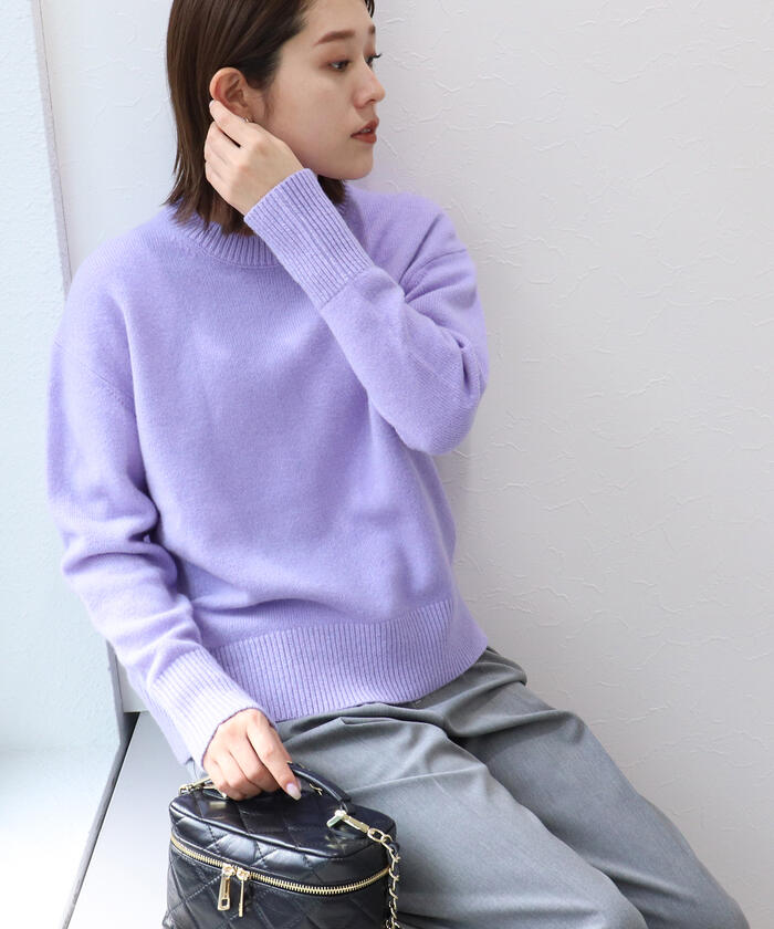 セール】◇【WEB限定】カシミヤブレンドクルーネックプル セール】◇【WEB限定】カシミヤブレンドクルーネックプル