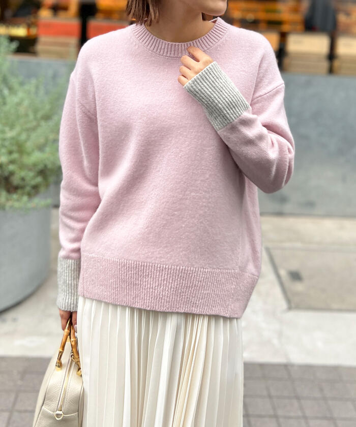 セール】◇【WEB限定】カシミヤブレンドクルーネックプル セール】◇【WEB限定】カシミヤブレンドクルーネックプル
