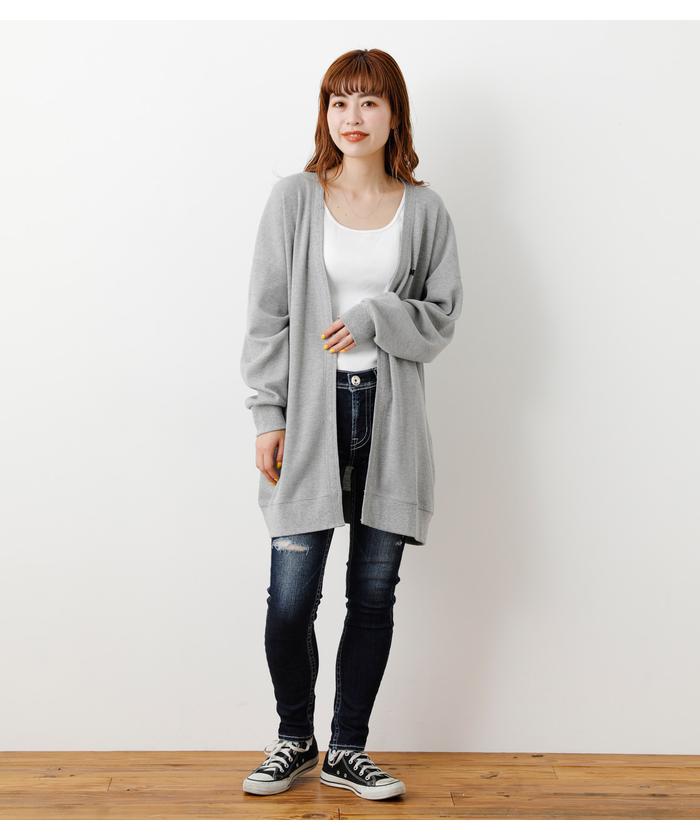 セール 50%OFF】バックロゴワッフルトッパーカーディガン