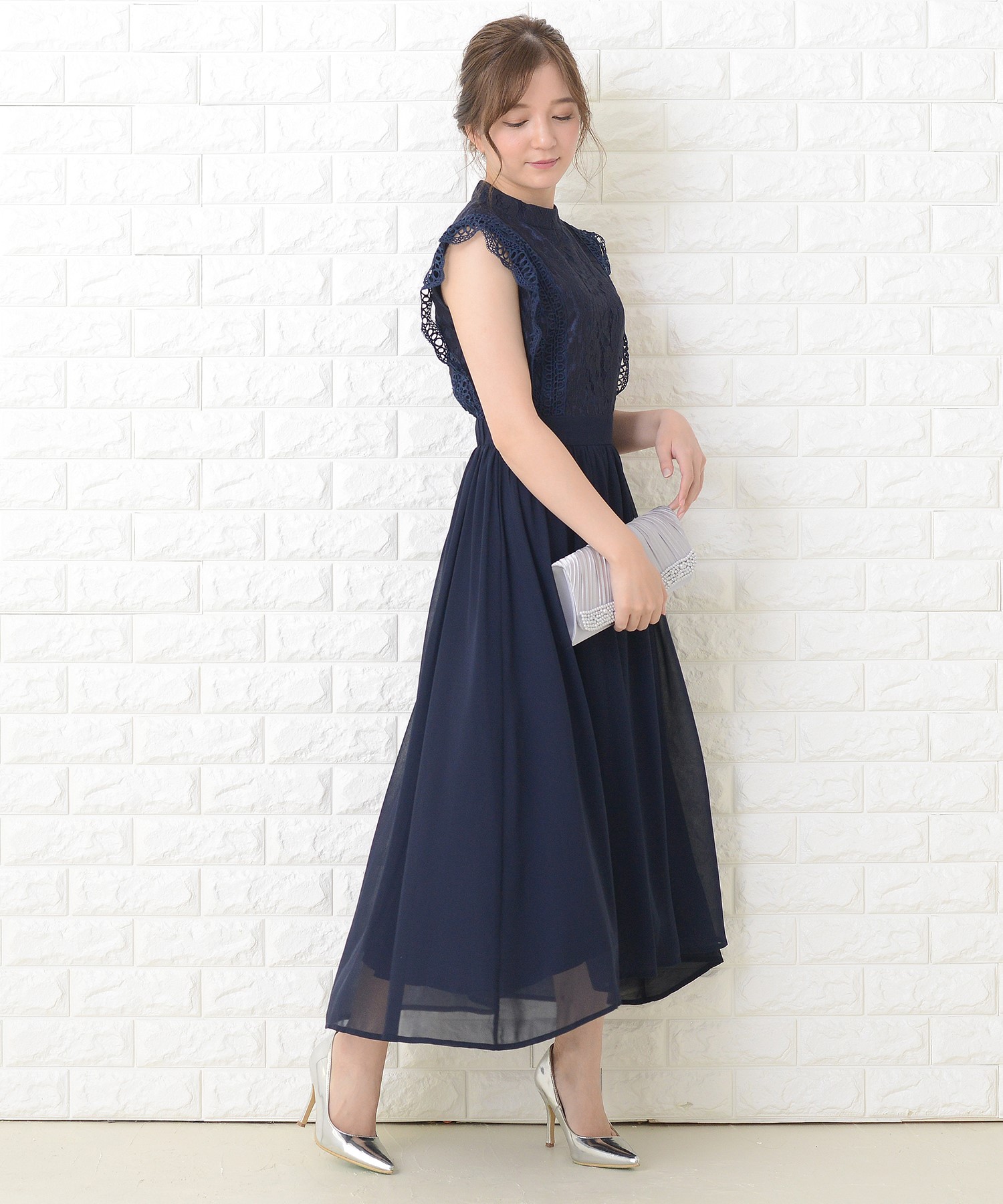 レースレディース Lace Ladies フリルノースリーブロング