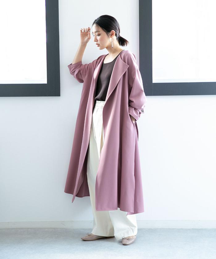 セール 50%OFF】LB.04/ノーカラーガウンコート(504797395 セール 50%OFF】LB.04/ノーカラーガウンコート(504797395
