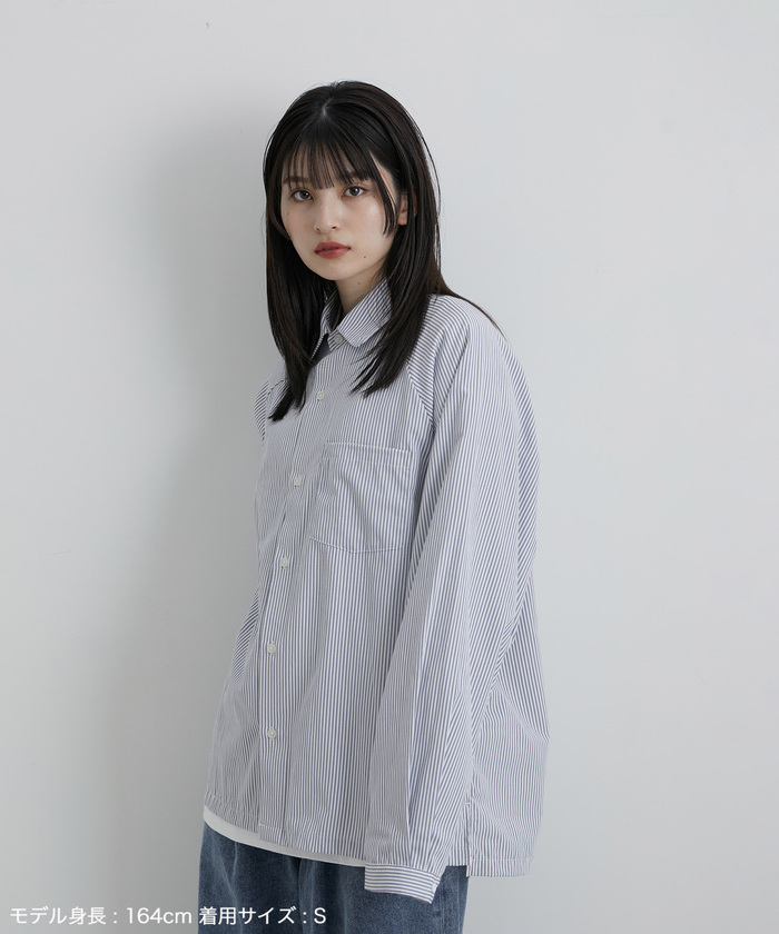 Mr.SZK × JUNRed / ラグラン袖オーバーストライプシャツ