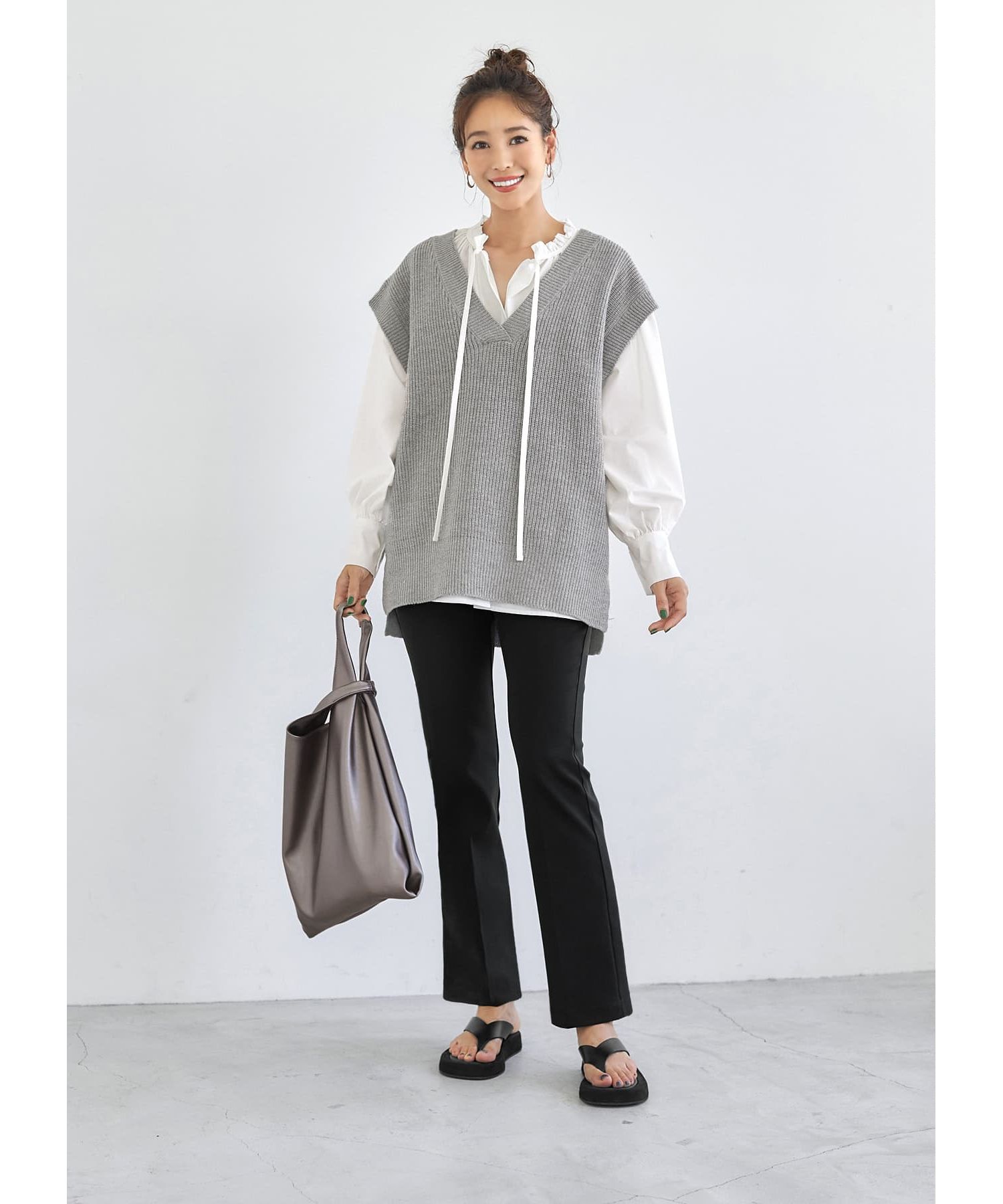 STYLEDELIストレッチセミフレアパンツ新品 スタイルデリ STYLE DELI 【Made in JAPAN】ストレッチ