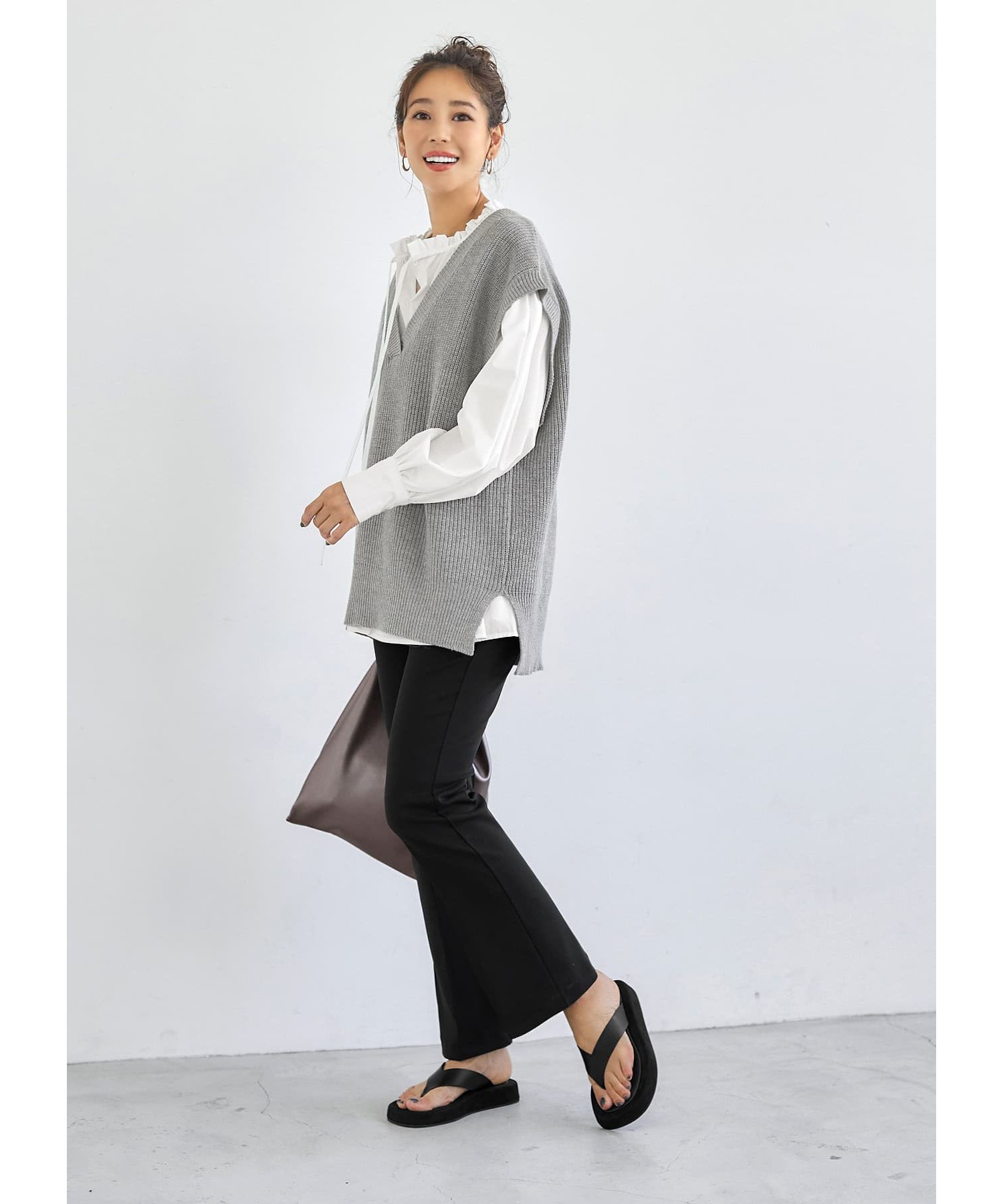 STYLEDELIストレッチセミフレアパンツ新品 スタイルデリ STYLE DELI 【Made in JAPAN】ストレッチ