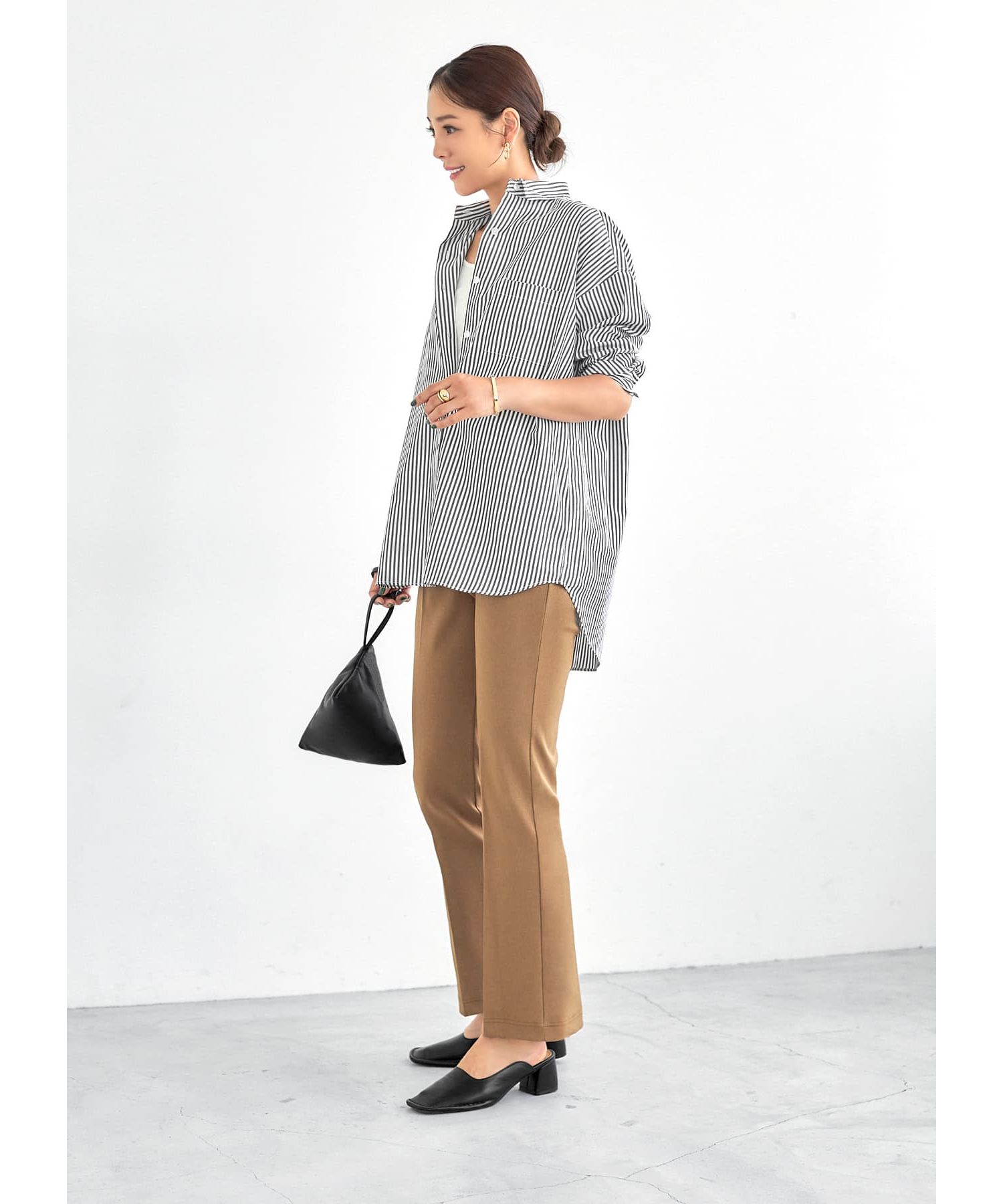 STYLEDELIストレッチセミフレアパンツ新品 スタイルデリ STYLE DELI 【Made in JAPAN】ストレッチ